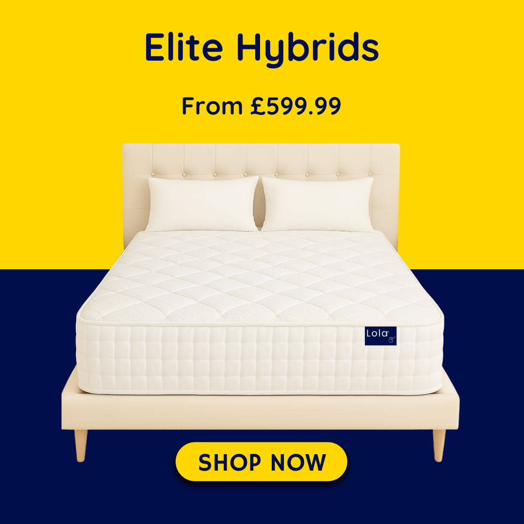 Lola Elite Mattress range shown in premium hybrid designs with cooling foam and high spring counts